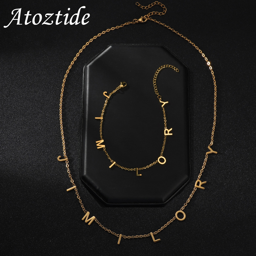 Personalized Name Box - Atoztide شخصية مخصصة أسماء سوار القلائد