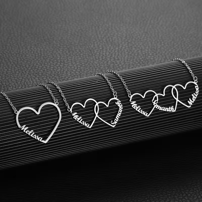 Name Necklace Custom - قلادة مخصصة بأسماء متداخلة على شكل