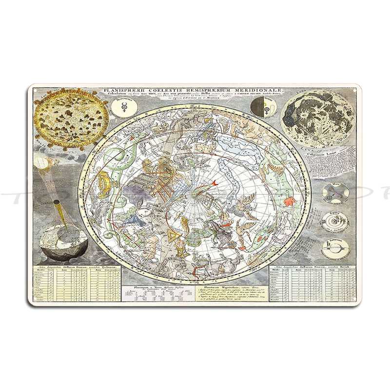 Custom Star Map - لوحة معدنية لخريطة النجوم في السماء