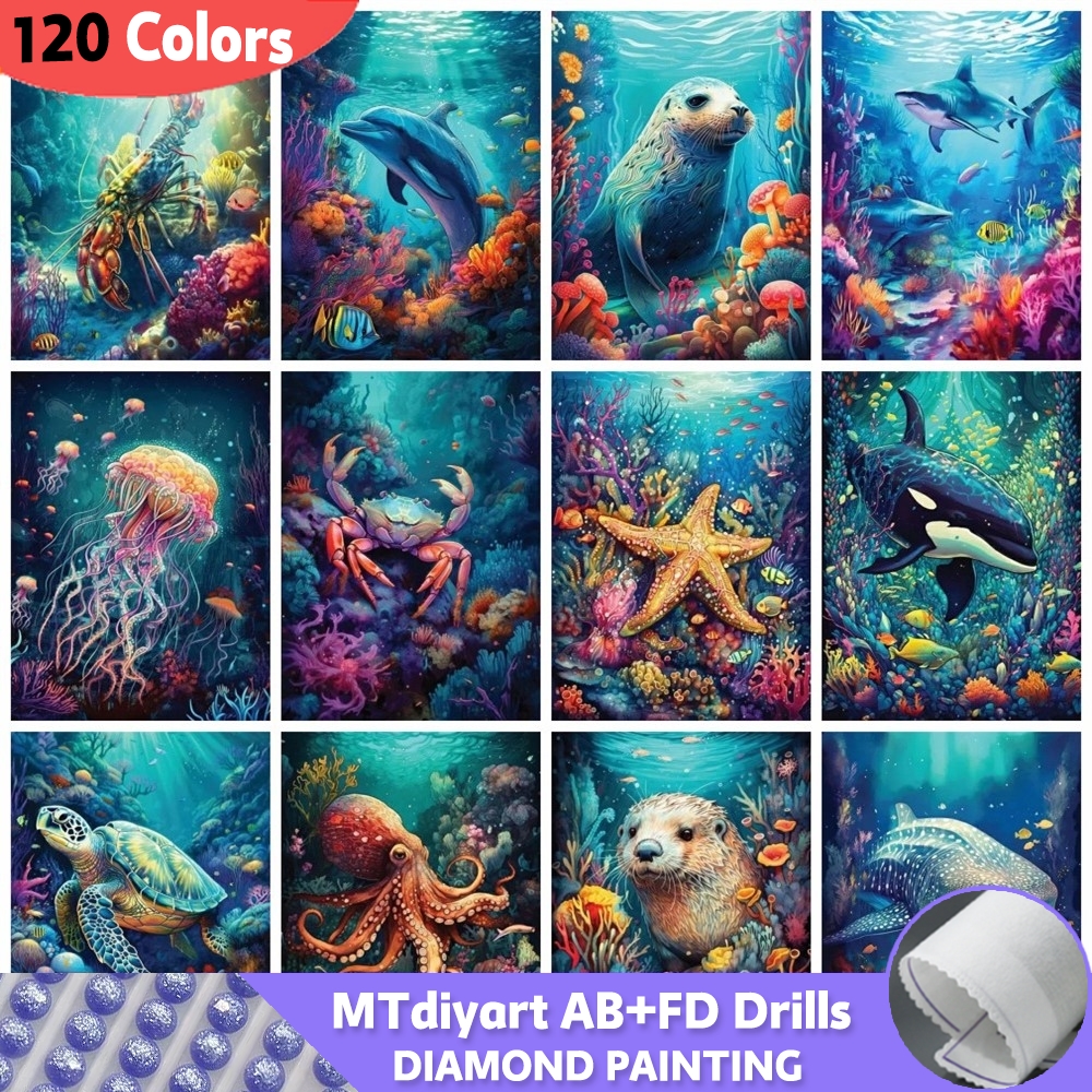 Photo Mosaic Print - السلاحف البحرية 120 ألوان AB الجنية