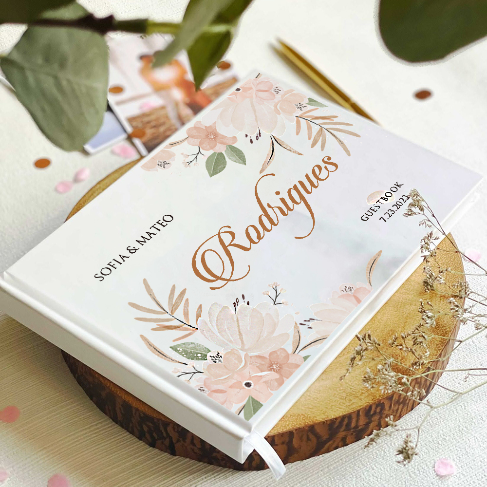 Custom Photo Book - مخصص الزفاف الأبيض ضيف كتاب المائية