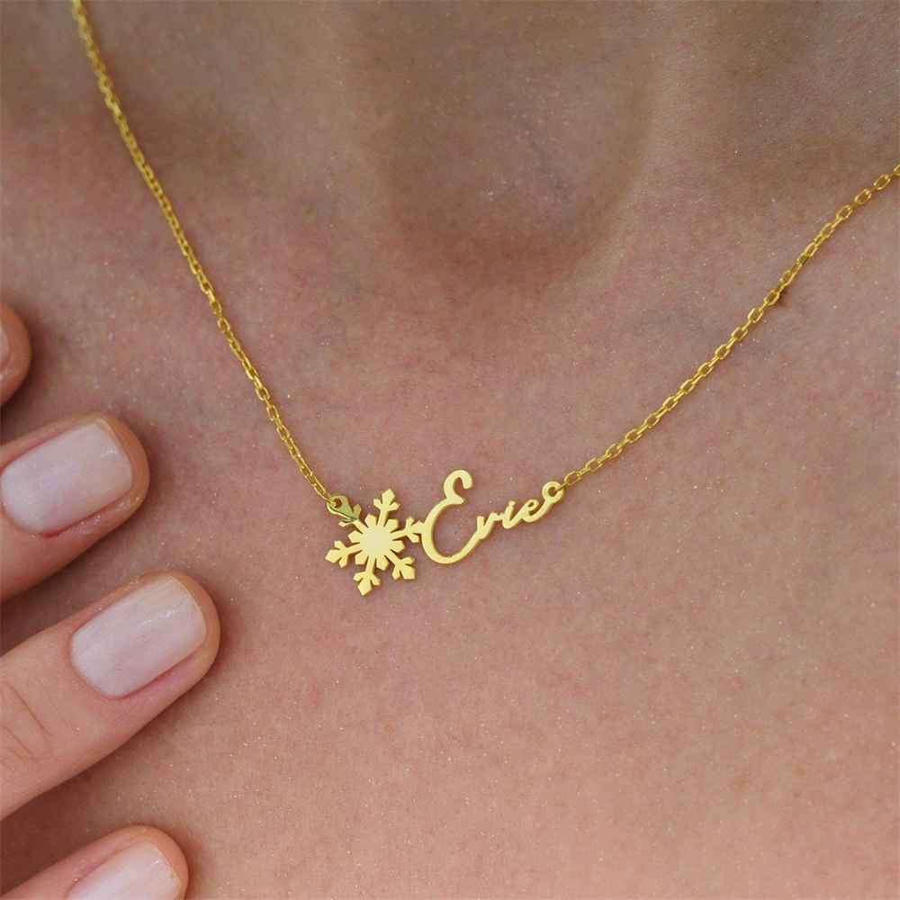 Birth Flower Necklace - مخصص اسم بسيط قلادة الفولاذ المقاوم