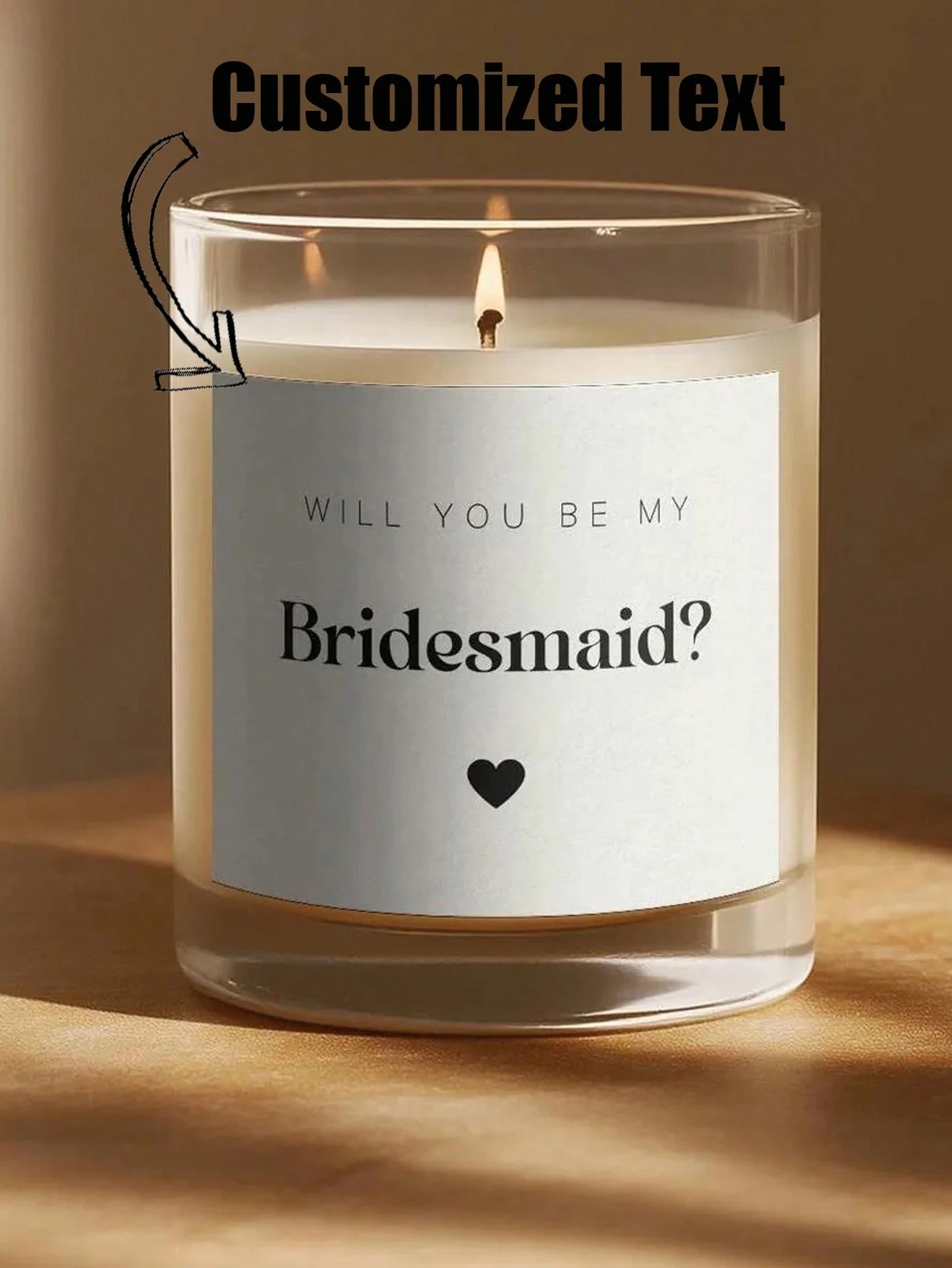Personalised Candle Label - تسمية شمعة مخصصة هل ستكون وصيفة