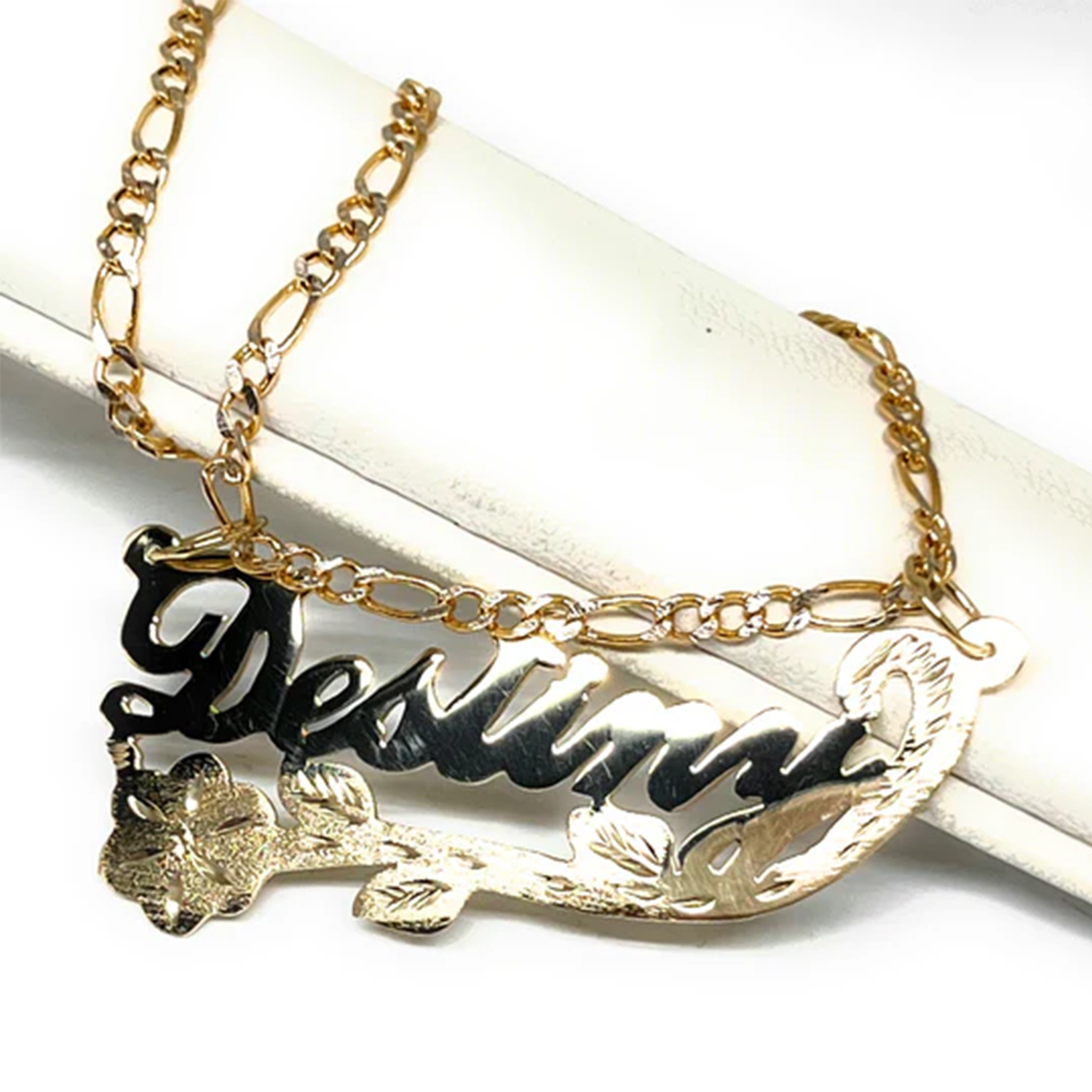 Birth Flower Necklace - اسم مخصص مجوهرات ريترو ستايل روز