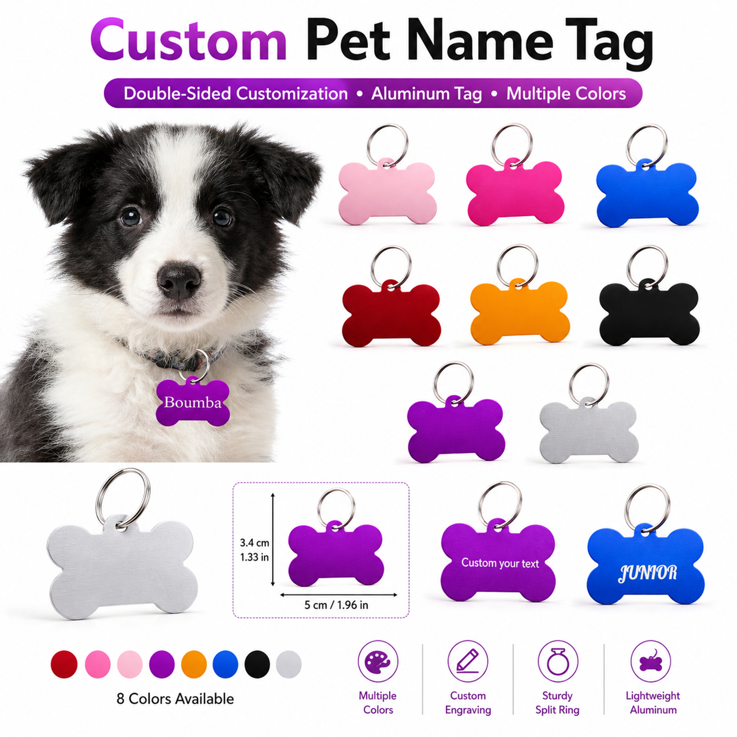 Pet Portrait Custom - بطاقة تعريف للحيوانات الأليفة على شكل