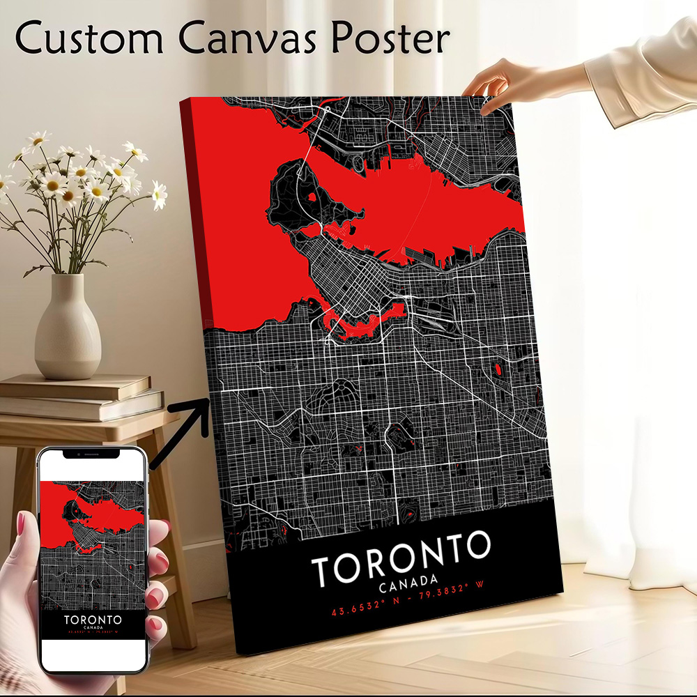 لوحة فنية جدارية قماشية لخريطة - مراجعة Custom Map Poster وسعره