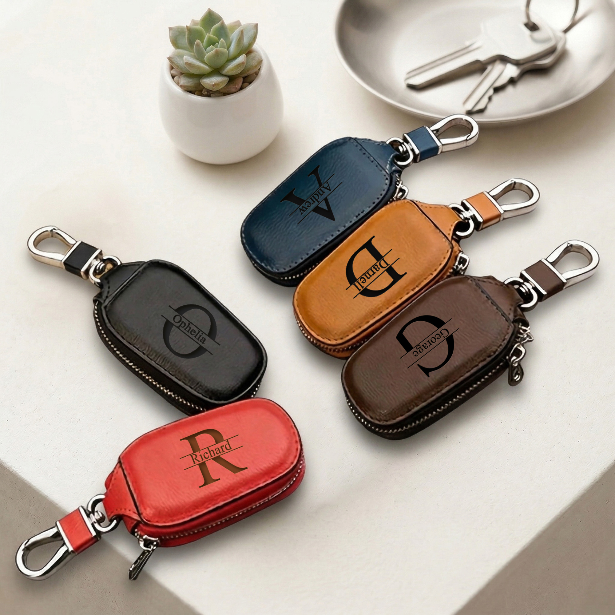 حافظة مفاتيح مخصصة بسحاب، قابل - مراجعة Monogram Keychain Leather وسعره