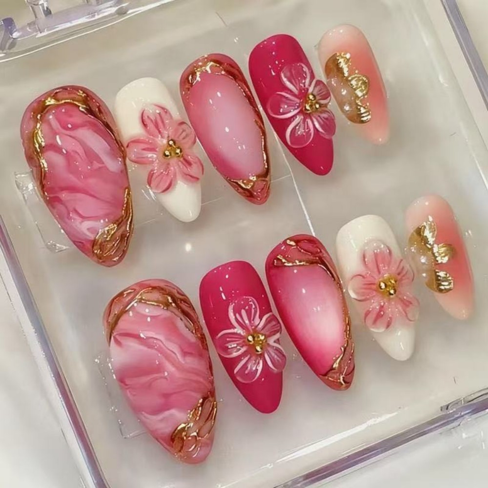 24 قطعة من الأظافر الاصطناعية  - مراجعة Pressed Flower Art وسعره