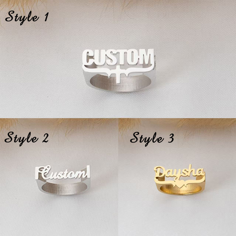 حلقات اسم مخصصة، حلقات متقاطعة - مراجعة Initial Ring Custom وسعره