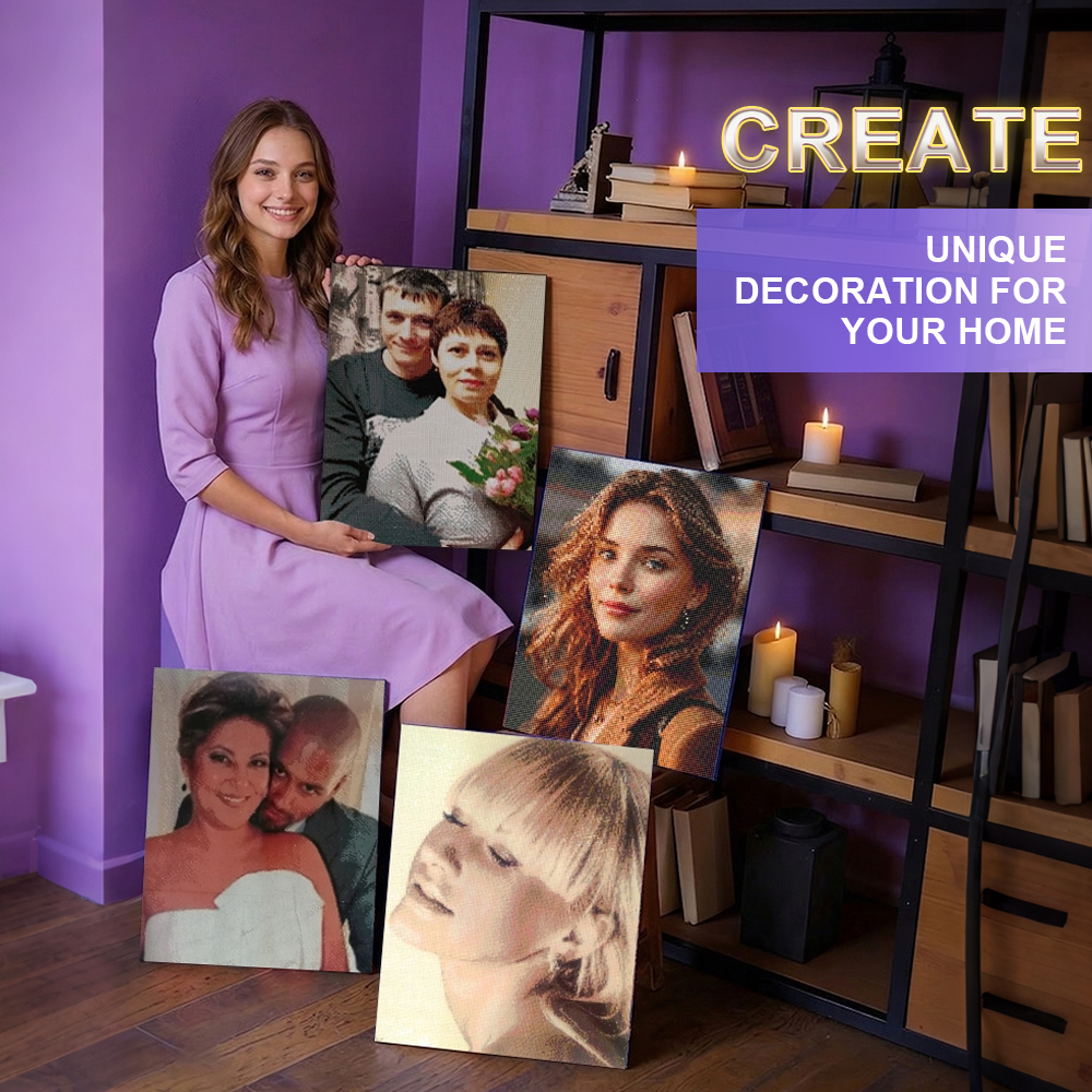 HUACAN 5d Diy الماس الفسيفساء  - مراجعة Photo Mosaic Print وسعره