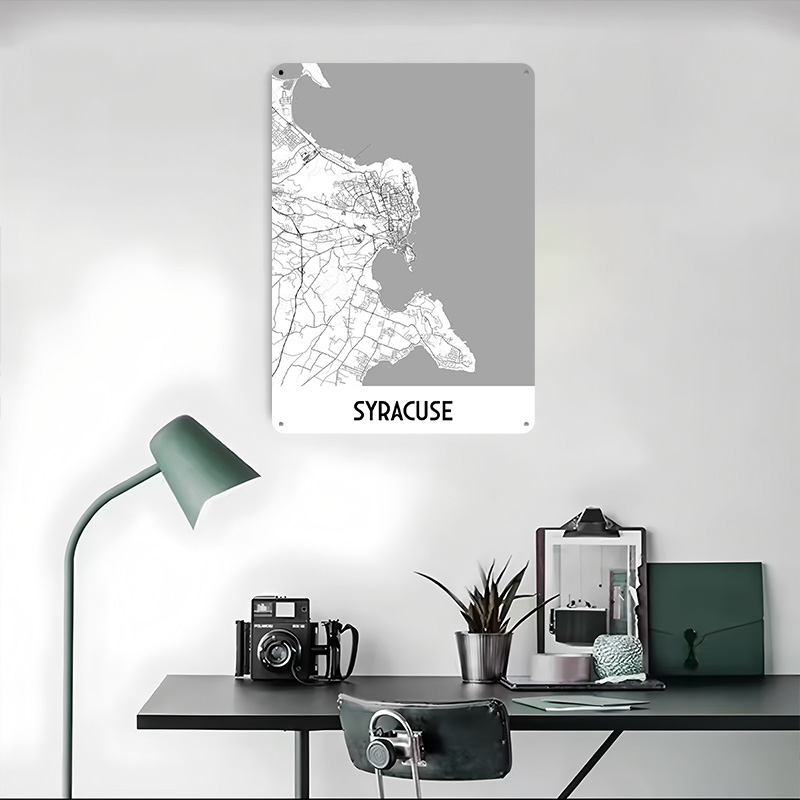 لوحة معدنية لخريطة مدينة سيراك - مراجعة Custom Map Poster وسعره