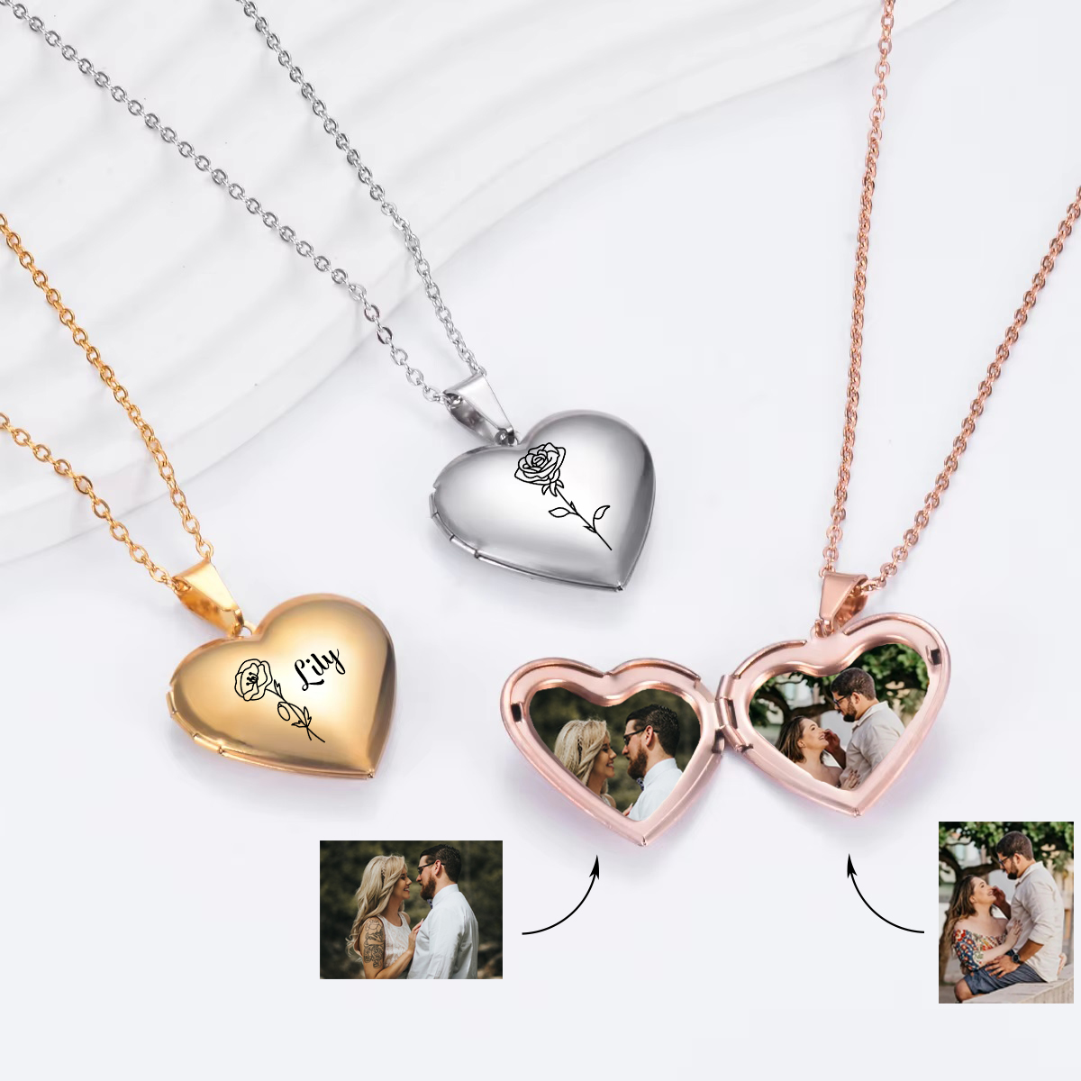 مخصص شخصية القلب الولادة زهرة  - مراجعة Birth Flower Necklace وسعره
