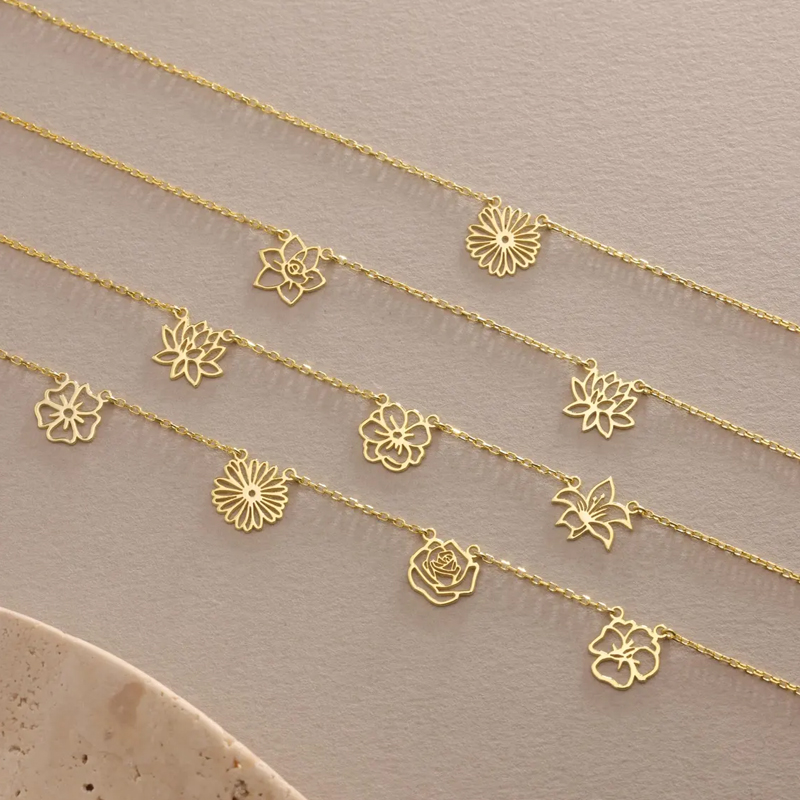 تخصيص الولادة الزهور قلادة الن - مراجعة Birth Flower Necklace وسعره