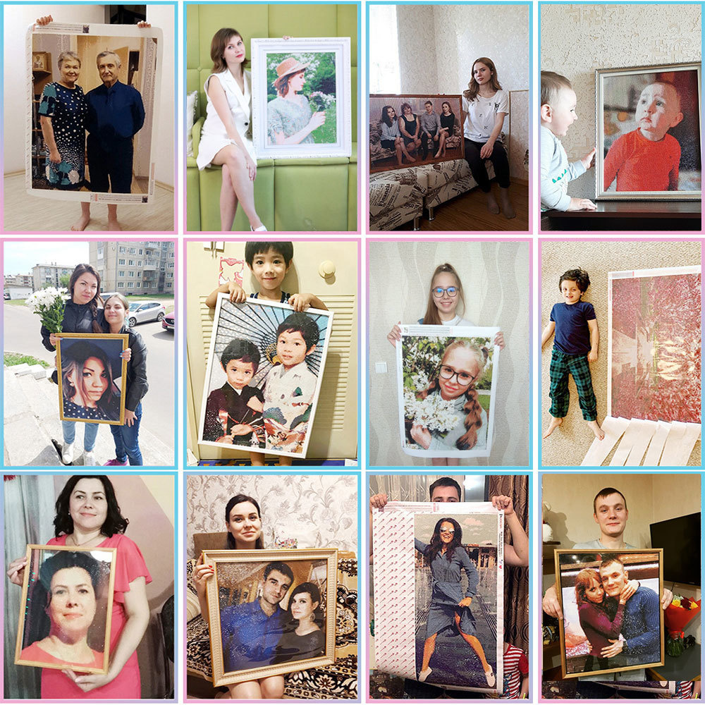 HUACAN مجموعات كاملة الماس الل - مراجعة Photo Mosaic Print وسعره
