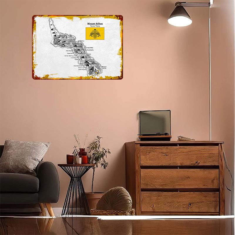 ملصق خريطة جبل آثوس مرسومة يدو - مراجعة Custom Map Poster وسعره