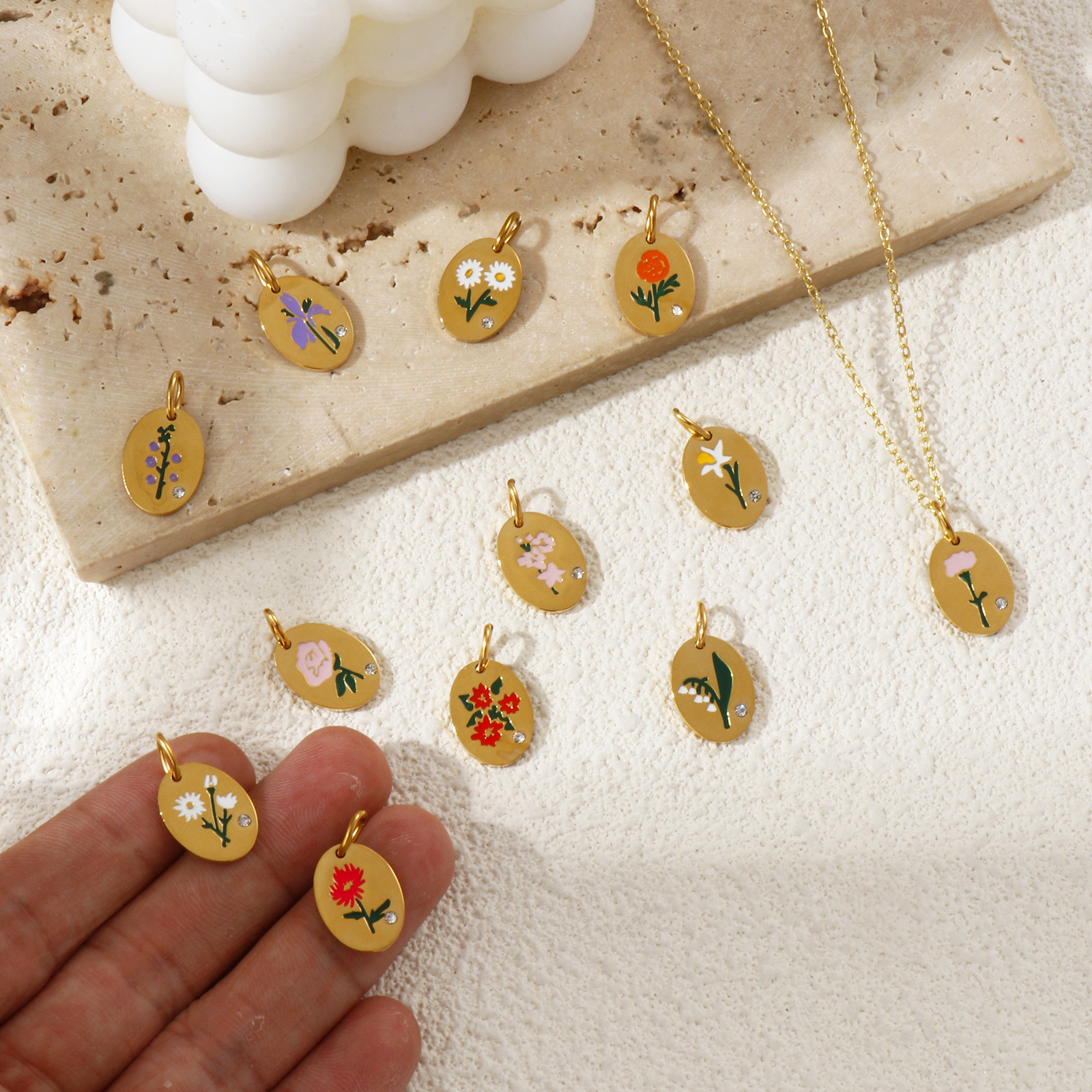 1 قطعة 304 الفولاذ المقاوم للص - مراجعة Birth Flower Necklace وسعره